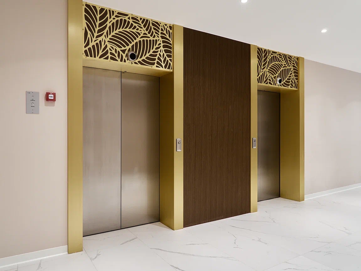 Лифтовые порталы из латуни